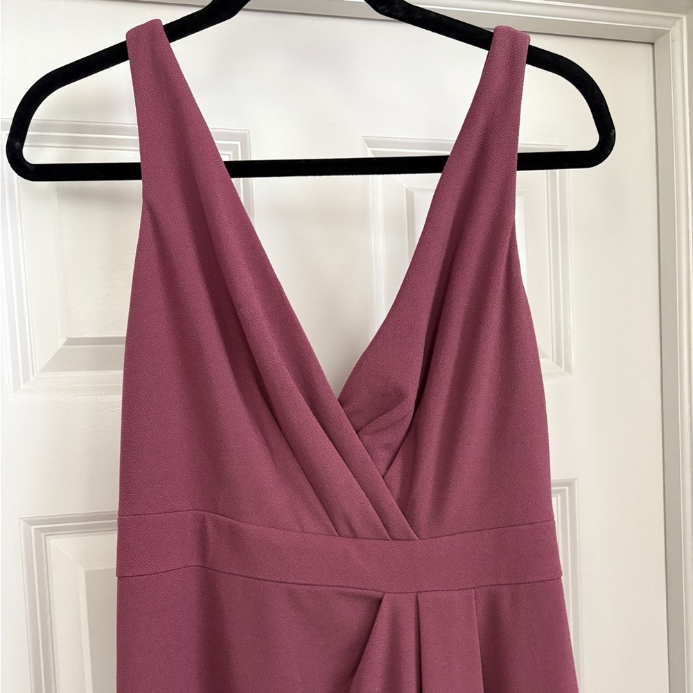 David’s Bridal Long Pleated Tank Bridesmaid Dress in Chianti Mauve Women’s 8 - Picture 2 of 8